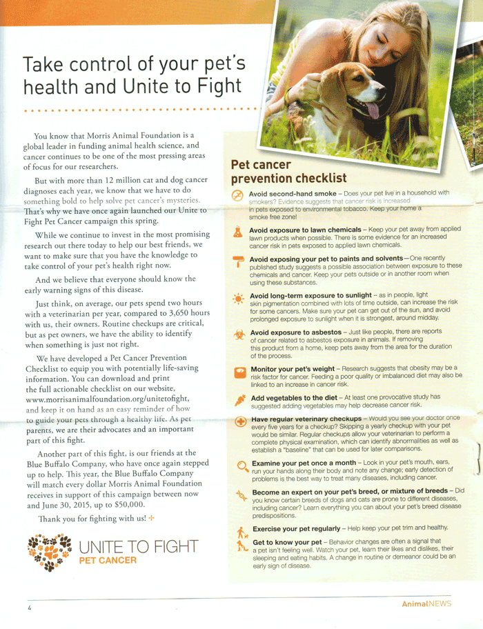 Pet Cancer Checklist