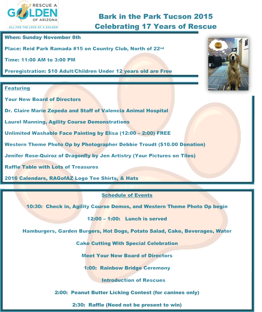 Bark in the Park Tucson 2015 Sched of Events1