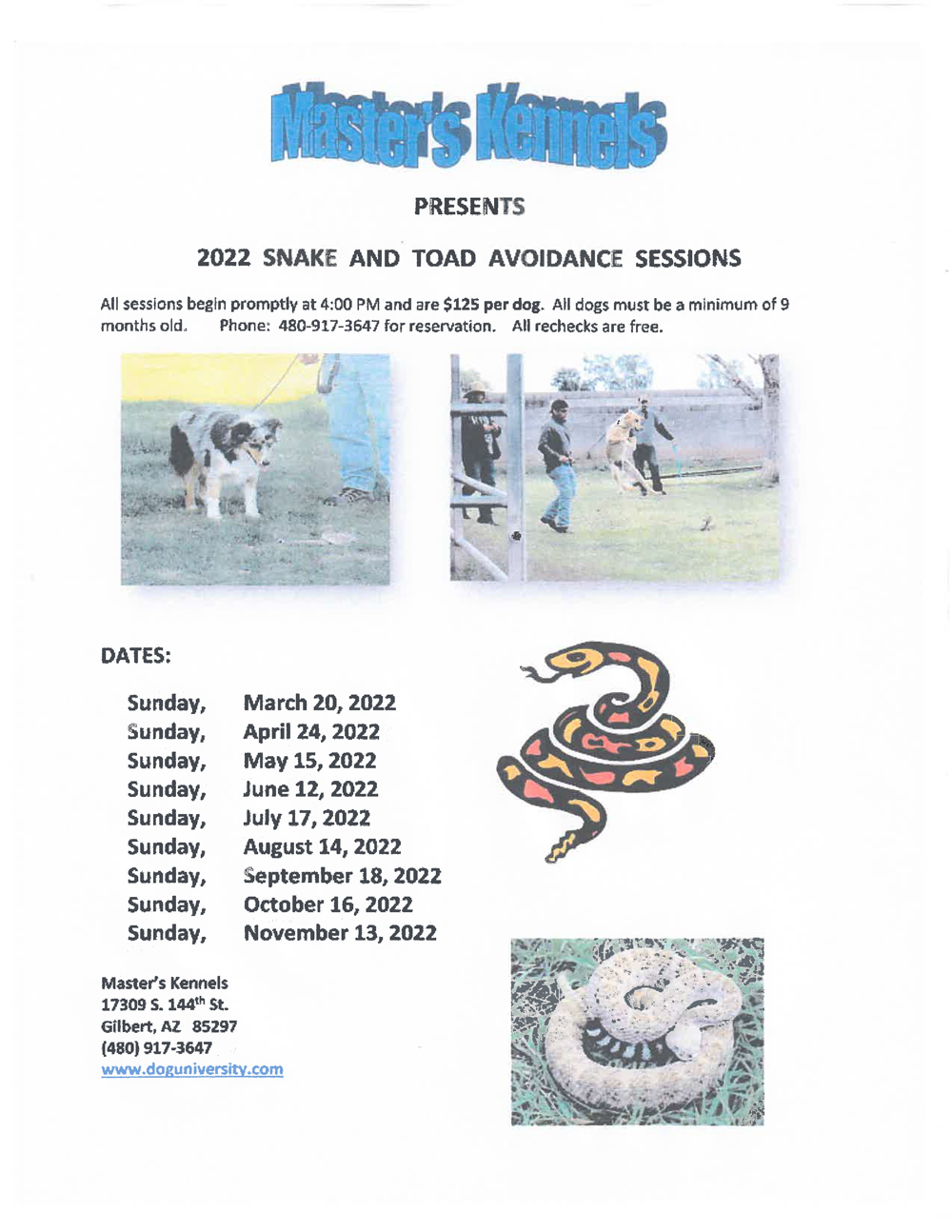 snake toad aversion training 2022